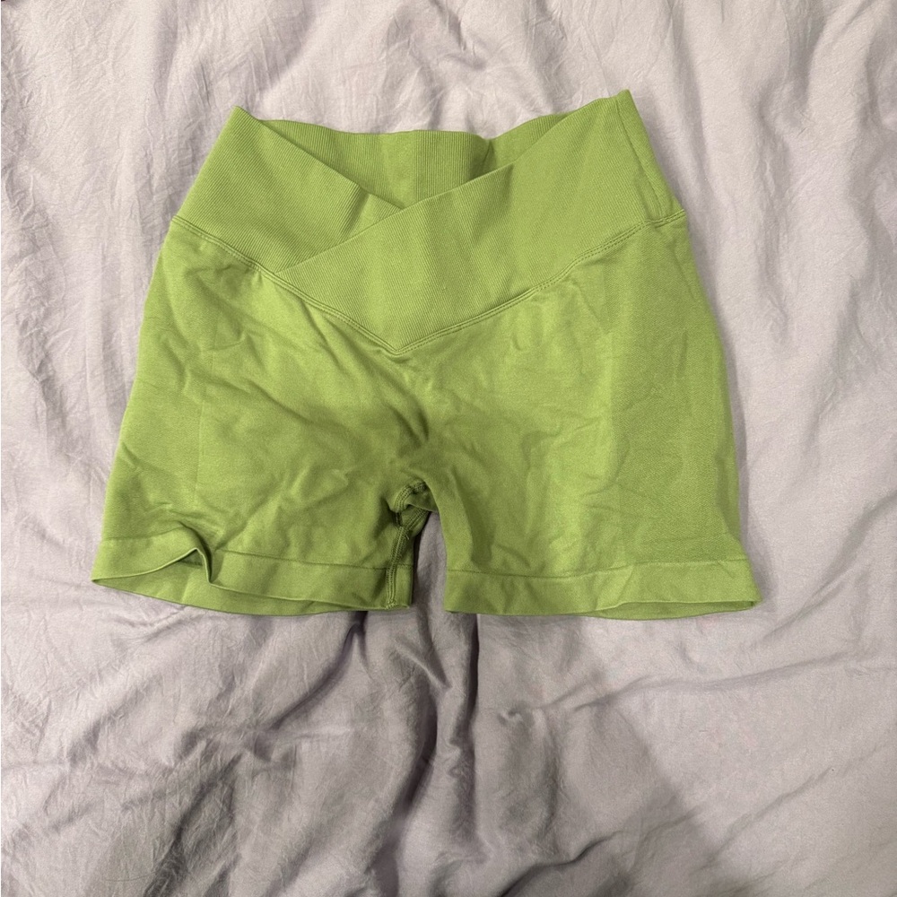 Light green workout shorts